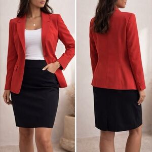 Lane Bryant Women's Red One Button Blazer Jacket Sz 20P Career Professional